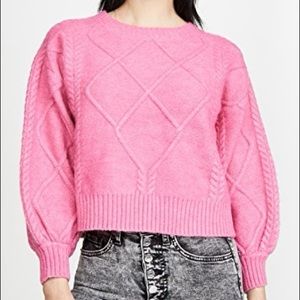 Line & Dot Pink Cropped Rory Sweater